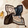 Nuevo bufanda de algodón y lino con flecos, patrón de espiga de los años 70, para otoño e invierno, para mujer, pañuelo para la cabeza de moda, bufanda para el cuello, chal pequeño versátil, chal de cuero, bufanda
