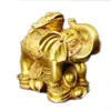Latón sobre los adornos de sapo dorado grandes y medianos trompeta montando decoración del hogar artesanías