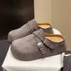 Meias-pantufas femininas versáteis estilo Birkenstock, novo modelo primavera/verão, série de cores dopamina estilo Aurora, com aumento interno de altura, sola macia, bico fechado, moderno