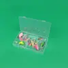 Caja rectangular de plástico transparente para accesorios de ferretería, caja de almacenamiento para equipo de pesca con señuelos, caja de embalaje para cuentas y productos pequeños