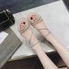 Sandalias de Pedrería de Celebridad Cibernética para Mujer Verano 2019 Talla Talla 32 33 41 42 Todo Combinable Casual Punta Abierta Sandalias Planas
