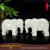 Decoração de Elefante de Jade Branco Afegão Natural Elefante de Jade Sala de Estar Mesa de Escritório Entrada Gabinete de TV Elefante Absorvente Decoração