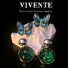 Pendientes de Abalone Bei Mariposa Estilo Francés Medieval Antiguo vintage Elegante Elegante Diseño de Nicho Sentido Celebridad de Internet Pendientes Explosivos