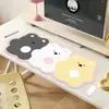 Alfombrilla de escritorio linda de oso baguette, alfombrilla de ratón extragrande para oficina de computadora, protector de escritorio, impermeable, a prueba de aceite, lavable