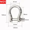 Grillete en D de Acero Inoxidable 304 Grillete en Forma de Arco Hebilla de Elevación Marina Anillo de Conexión para Cable de Acero M4-M38