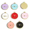 Accesorios para Joyería de Aleación DIY Letra Inglesa Amor Etiqueta Esmaltada Colgante Redondo Pulsera Llavero Collar Encanto
