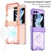 Nuevo Modelo Adecuado para Samsung Flip 50% de descuento Funda para Teléfono Móvil de Pantalla Apilada Eje de Bolsa de Aire Todo Incluido Carga Inalámbrica Magnética Funda Transparente