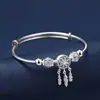 Apanhador de Sonhos Pulseira Banhada a Prata Pulseira de Moda Feminina Borla Exquisite Estudante Ajustável Contas Vazadas Pena Popular Atacado