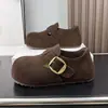 Mocassins Dopamine para Dedão Grande Femininos 2026 Outono Novos Retro Aumentadores de Altura Estilo Birkenstock Slip-On Sapatos Casuais