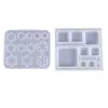 Amapola DIY Molde de Resina de Cristal Copo de Nieve Cuadrado Molde Multiespecificación Decoración de Colgante Molde de Silicona