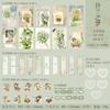 Pacote de material de dia bonito Dream Waltz série retro Inglês flor diário nota papel base decorativo