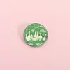Aliexpress Broche de Paisaje de Pintura al Óleo de Dibujos Animados Creativo y Personalizado Insignia Redonda de Metal de Ganso Blanco Grande al Por Mayor