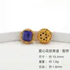 Lapis lázuli natural calabaza trébol de cuatro hojas accesorios pulsera collar S925 plata chapada en oro decoración de hilo accesorios semiacabados diy