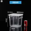 Cubo de Gelatina de Hielo Comercial Transparente Gran Capacidad Redondo con Tapa Puesto Callejero Dispensador de Gelatina de Hielo Cubo para Jarabe Contenedor de Almacenamiento Cuadrado
