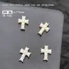 Celebridade da Internet Joias de Diamante Cruz de Liga de Zinco Joias Rosa Super Brilhante Totalmente Diamantada Prata Retrô Cruz Joias para Unhas