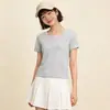 Nueva Camisa de Mujer de Verano 2026 Simple de Alta Elasticidad, Camiseta de Manga Corta de Color Sólido, Estilo Básico Versátil Simple para el Viaje Diario