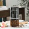 Vaso hidropônico decorativo simples e luxuoso, ornamentos criativos de vidro para flores aquáticas, sala de estar e mesa de jantar, vaso de madeira