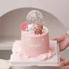 14.02 Dia dos Namorados Tendência Decoração de Bolo Urso 3D Ornamento Casal Confissão Aniversário Guarda-chuva Pequeno Decoração