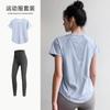 Traje de Ropa de Yoga de Malla para Mujer Ropa de Entrenamiento de Pilates Manga Corta Delgado Holgado Secado Rápido Running Deportes Fitness Top
