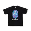 Camiseta de Manga Corta de Marca Japonesa de Moda Bape para Niños con Estampado de Mono Durmiendo Camuflaje Cabeza de Simio, Camiseta Corta Casual de Verano para Niños