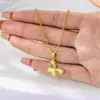 Pulseira de Flor de Trevo de Quatro Folhas Dourada Vietnamita Tendência Que Não Desbota por Muito Tempo, Joia de Imitação de Cobre, Colar de Borboleta de Alto Padrão Transfronteiriço para Mulheres