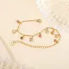 Yuebao Jewelry Plata de Ley S925 Turmalina de Colores Paz y Alegría Texto Redondo Estilo Chino Pulsera Apilable Más Vendido en Comercio Electrónico