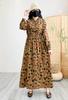 Vestido artístico retro de manga larga con cuello en V y estampado floral para mujer, primavera, nuevo, cintura adelgazante, antiedad, versátil, falda de algodón