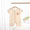 Mono de verano para bebé de manga corta de Tencel, fino y transpirable, ropa para bebé recién nacido, ropa de escalada con hassel, media manga, fresco