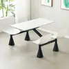Mesa y Sillas Integradas para Comedor, Área de Comedor para Personal de Comedor Escolar, Mesa de Comedor Impermeable Integrada de Cuatro Plazas para Restaurante