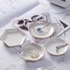 Bandeja de Cerâmica Nórdica em Forma de Concha para Joias Esmalte Perolado Porta-Anéis Prato de Armazenamento Ornamento de Mesa para Banheiro e Casa Porcelana Branca