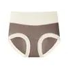 Roupa Íntima Feminina de Modal Novo Estilo, Virilha Antibacteriana de Seda de Amora Sem Costura, Calcinhas Color Block de Cintura Média para Meninas, Roupa de Verão