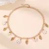 Joyería Transfronteriza Europea y Americana para Niñas, Collar Dulce Estilo Flor y Mariposa, Cadena de Clavícula Elegante y Fresca Pulsera de Hoja