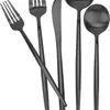 Cuchillo tenedor cuchara de acero inoxidable con mango puntiagudo portugués de Amazon transfronterizo, cuchillo tenedor cuchara para carne occidental, vajilla al por mayor