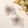 Malla súper etérea con pedrería impresa, flores tridimensionales de cinco pétalos, accesorios de lazo para manualidades, accesorios para el cabello, tocados, accesorios para bolsos y ropa