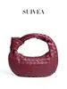 Bolso tejido de tendencia transfronteriza para mujer, bolso tipo dumpling de cuerno de color sólido texturizado, bolso de hombro de alta gama para debajo del brazo, bolso de mano de media luna
