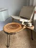 Mesa de Centro Plegable de Madera Maciza, Mesa Pequeña Simple para Balcón Exterior, Mesa Baja Tatami para Sala de Estar, Mesa de Centro para Balcón