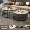 Mesa de Chá Redonda de Ardósia Estilo Simples para Apartamentos Pequenos, Conjunto de Mesas Minimalista Moderno de Luxo Leve para Uso Doméstico, Frete Grátis Entrega Direta