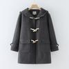 2025 Roupas de Inverno Estilo Preppy Acolchoado Espesso Botão de Madeira Cardigã Feminino de Comprimento Médio Peça de Outerwear de Lã Venda por Atacado