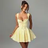 Ropa Europea y Americana para Mujer Transfronteriza Nuevas Llegadas Encaje Patchwork Sexy Vestido de Tirantes Finos Ajustado Espalda Descubierta Ballet Vestido Abullonado Venta al por Mayor
