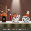 Un Par de Adornos de Elefantes Atractores de Fortuna en un Nuevo Estilo Chino para Entrada, Sala de Estar, Mueble de TV, Escritorio de Oficina y Decoraciones de Mesa