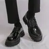 Amazon Plus Size 2025 Sapatos Formais de Couro com Solado Grosso para Aumentar a Altura para Homens, Sapatos Casuais de Negócios para Casamento, Sapatos Masculinos Versáteis e Modernos 3846