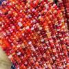 Cuentas de cálculo de 4x6MM ágata rayado rojo brillante plato de cálculo de ángulo de corte de disco duro Cuentas Rondelle