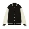 Jaqueta Baseball Tendência Color-Blocked com Ombros Caídos Casaco de Trabalho Personalizado para Homens e Mulheres Venda por Atacado em Estoque com Personalização de Logo