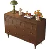 Cómoda de Lujo Ligero Estilo Vintage, Unidad de Almacenamiento de Madera para Montar en la Pared con Cinco Cajones para Dormitorio, Nuevo Almacenamiento Retro con Seis Cajones, Cómoda Multifuncional