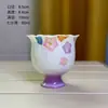Taza Pequeña de Kung Fu Floral Pintada a Mano, Taza Pequeña de Cerámica para Maestro, Taza de Pétalos de Alto Valor, Taza Individual, Taza de Té, Taza Personal
