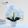 Flor Artificial com 14 Cabeças, Orquídea Phalaenopsis Bonsai com Toque Real, Peça Decorativa de Alto Padrão, Decoração de Interior, Planta Artificial em Vaso, Design Criativo pelo Fabricante