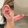 Novo Produto de Primavera Unha de Osso de Orelha com Laço Aço Titânio Unha de Orelha Rosa Zircônio Unha Cochlear Versátil para Mulheres
