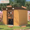 Cuarto de Herramientas de Almacenamiento Exterior, Cuarto de Utilidades para Jardín en Patio, Casa Sencilla de Ensamblaje Exterior, Cuarto de Almacenamiento Móvil, Casa Modular