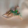 Broche Senso Avançado Nicho Luxo Leve Cravejado com Diamantes Fênix Asas Elegantes Alfinete de Roupa Corsage de Casaco Acessórios Atacado