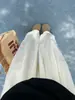 Calça Larga Off-White para Mulheres Plus-Size (até 136 kg), Estilo Fino Primavera/Verão, Calça Reta Versátil Casual Relaxada